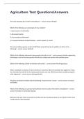 Agriculture Test Questions&sol;Answers Best Exam Solutions Guaranteed Success&period;
