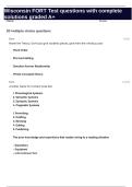 Wisconsin FORT Test questions with complete solutions graded A&plus;