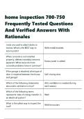 home inspection 700-750 Frequently Tested Questions And Verified Answers With Rationales&period;