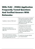 Wills FLK2 - IFHDA Application Frequently Tested Questions And Verified Answers With Rationales