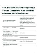 TDC Practice Test-1 Frequently Tested Questions And Verified Answers With Rationales