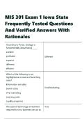 MIS 301 Exam 1 Iowa State Frequently Tested Questions And Verified Answers With Rationales