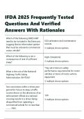 IFDA 2025 Frequently Tested Questions And Verified Answers With Rationales&period;
