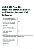 ARTID 250 Final 2025 Frequently Tested Questions And Verified Answers With Rationales