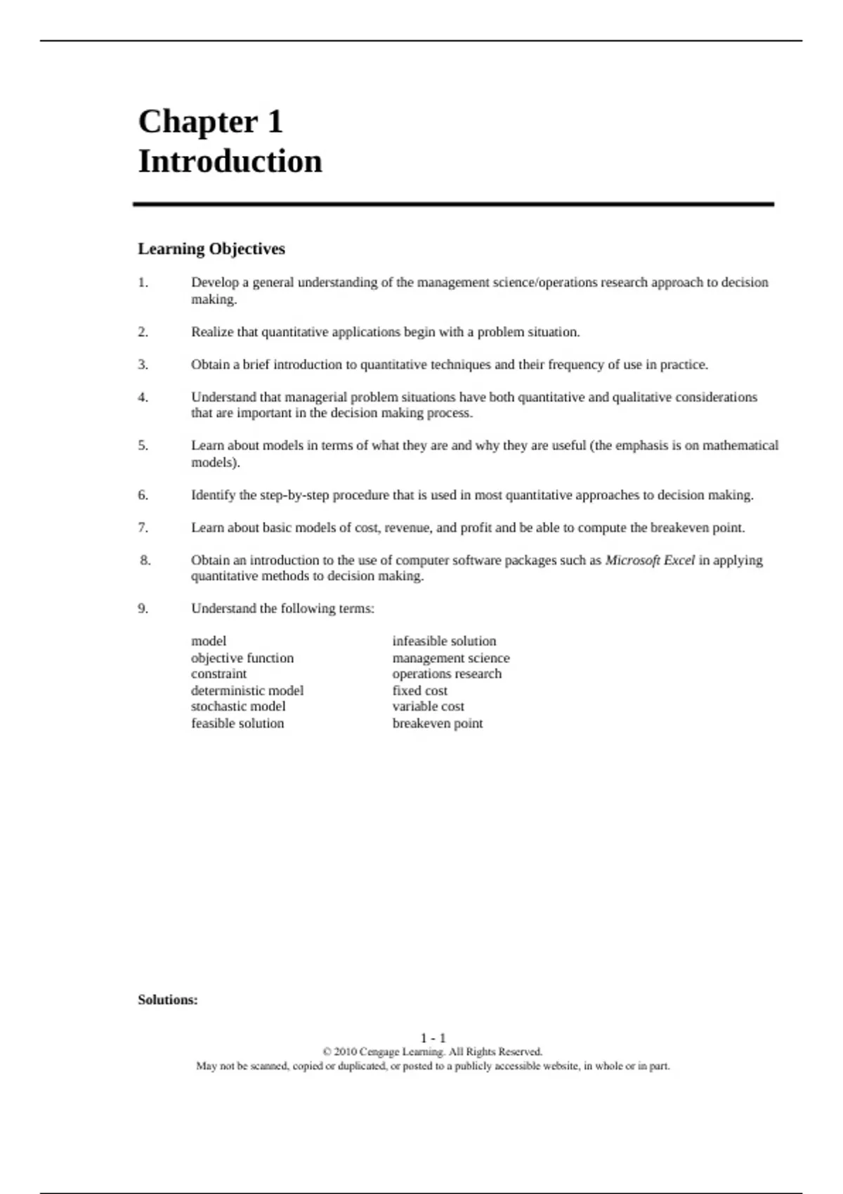 Summary solutions manual, textbook answers: An Introduction to ...