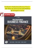 Test Bank for Multinational Business Finance &lpar;16th Edition by Eiteman&comma; Stonehill & Moffett&rpar; &ndash; Complete Chapters 1&ndash;18 &vert; Verified Exam Material