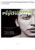 Test Bank for Essentials of Abnormal Psychology 8th Edition Barlow &sol; All Chapters 1-14 &sol; Full Complete
