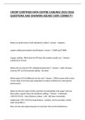 CNCDP &lpar;CERTIFIED DATA CENTRE CABLING&rpar; 2025&sol;2026 QUESTIONS AND ANSWERS SOLVED 100&percnt; CORRECT&excl;&excl;