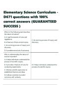 Elementary Science Curriculum - D671 questions with 100- correct answers &lpar;GUARANTEED SUCCESS &rpar;&period;
