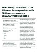 WGU D320 CCSP MGMT 2145 Midterm Exam questions with 100- correct answers &lpar;GUARANTEED SUCCESS&rpar;