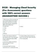 D320 - Managing Cloud Security &lpar;Pre-Assessment&rpar; questions with 100- correct answers