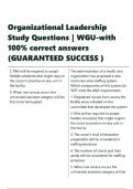 Organizational Leadership Study Questions WGU-with 100- correct answers &lpar;GUARANTEED SUCCESS &rpar;