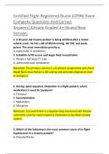 Certified Flight Registered Nurse &lpar;CFRN&rpar; Exam  Complete Questions And Correct  Answers&vert; Already Graded A&plus;&vert;Brand New  Version&colon; 