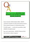 AMA Final Exam 2025 &vert; 100&plus; Questions &vert; Law&comma; Ethics&comma; Certification&comma; HIPAA&comma; PSDA
