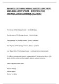 BUSINESS OF IT APPLICATIONS D336 &lpar;ITIL CERT PREP&rpar; 2025&sol;2026 LATEST UPDATE &vert; QUESTIONS AND ANSWERS &vert; WITH COMPLETE SOLUTION&excl;&excl;