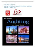 SOLUTION MANUAL Auditing&colon; A Risk-Based Approach 12th Edition By Zehms&comma; Gramling&comma; Chapter 1 to 15&sol; Graded A&plus;&sol; Latest Version Upload
