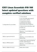 C851 Linux Essentials 010-160 latest updated questions with complete verified solutions&period;
