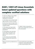D281 C851 LPI Linux Essentials latest updated questions with complete verified solutions&period;