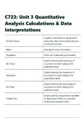 C723 Unit 3 Quantitative Analysis Calculations & Data Interpretations