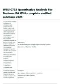 WGU C723 Quantitative Analysis For Business PA With complete verified solutions 2025&period;