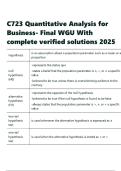 C723 Quantitative Analysis for Business- Final WGU With complete verified solutions 2025&period;