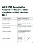 WGU C723 Quantitative Analysis for Business With complete verified solutions 2025&period;