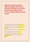  Flight Paramedic Study Guide - Flight Physiology&vert; Verified Exam Questions with 100&percnt; Correct Clear Answers&vert;All Graded A&plus;&vert;Latest Premium Update&vert;100&percnt;Guaranteed  Success&period;