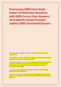 Fluoroscopy ARRT Exam Study Guide&vert; Verified Exam Questions with 100&percnt; Correct Clear Answers&vert; All Graded A&plus;&vert;Latest Premium Update&vert;100&percnt; Guaranteed Success&period;
