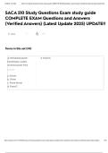SACA 210 Study Questions Exam study guide COMPLETE EXAM Questions and Answers &lpar;Verified Answers&rpar; &lpar;Latest Update 2025&rpar; UPDATE&excl;&excl;