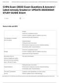 CHPA Exam &lpar;2025&rpar; Exam Questions & Answers &vert; Latest Already Graded A&plus; UPDATE 2025&vert;2026&excl;&excl; STUDY GUIDE EXAM