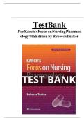 Focus on Nursing Pharmacology &ndash; 9th Edition &lpar;Rebecca Tucker&rpar; &ndash; Complete Test Bank