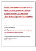 Florida Environmental Engineer Practice Exam &ndash; Verified Questions&comma; Correct Answers&comma; and Rationales &lpar;2025&ndash;2026 Edition&rpar;