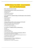 AZ POST Waiver Test 2026 &ndash; Actual Updated  Exam with Verified Answers
