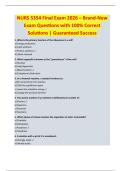 NURS 5354 Final Exam 2026 &ndash; Brand-New  Exam Questions with 100&percnt; Correct  Solutions &vert; Guaranteed Success