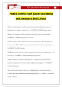 Public safety final Exam Questions and Answers 100&percnt; Pass