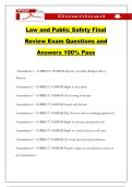 Law and Public Safety Final Review Exam Questions and Answers 100&percnt; Pass