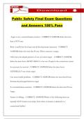 Public Safety Final Exam Questions and Answers 100&percnt; Pass