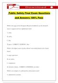 Public Safety Final Exam Questions and Answers 100&percnt; Pass