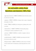 law and public safety Exam Questions and Answers 100&percnt; Pass