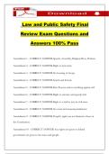 Law and Public Safety Final Review Exam Questions and Answers 100&percnt; Pass