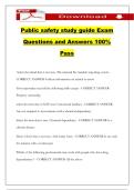 Public safety study guide Exam Questions and Answers 100&percnt; Pass