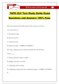TAFE&colon; ELF Test Study Guide Exam Questions and Answers 100&percnt; Pass