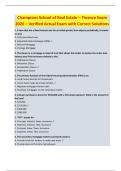 Champions School of Real Estate &ndash; Finance Exam  2026 &ndash; Verified Actual Exam with Correct Solutions 