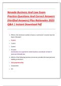 Nevada Business And Law Exam  Practice Questions And Correct Answers  &lpar;Verified Answers&rpar; Plus Rationales 2025  Q&A 