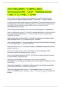 INFORMATION TECHNOLOGY MANAGEMENT - C954 - KNOWLEDGE CHECK CORRECT 100&percnt;