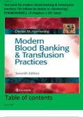 Test Bank for Modern Blood Banking & Transfusion Practices 7th Edition by Denise M&period; Harmening&vert; 9780803668881&vert; All Chapters 1-29&vert; LATEST