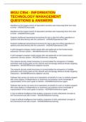 WGU C954 - INFORMATION TECHNOLOGY MANAGEMENT QUESTIONS & ANSWERS