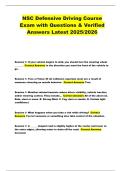 NSC Defensive Driving Course Exam with Questions & Verified Answers Latest 2025&sol;2026