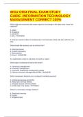 WGU C954 FINAL EXAM STUDY GUIDE -INFORMATION TECHNOLOGY MANAGEMENT CORRECT 100&percnt;