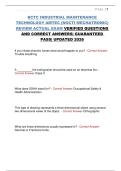 BCTC INDUSTRIAL MAINTENANCE TECHNOLOGY AMTEC &lpar;NOCTI MECHATRONIC&rpar; REVIEW ACTUAL EXAM VERIFIED QUESTIONS AND CORRECT ANSWERS&vert; GUARANTEED PASS&vert; UPDATED 2026